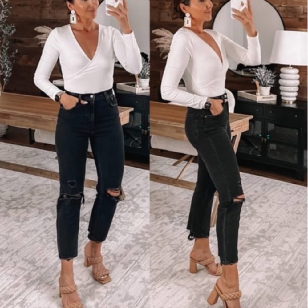 Abercrombie & Fitch ultra high rise ankle straight jeans vintage black size 28